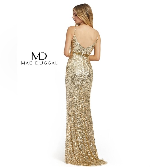 Mac Duggal 5055M NWOT Scoop Back V-Neck Formal Gown - Picture 2 of 5